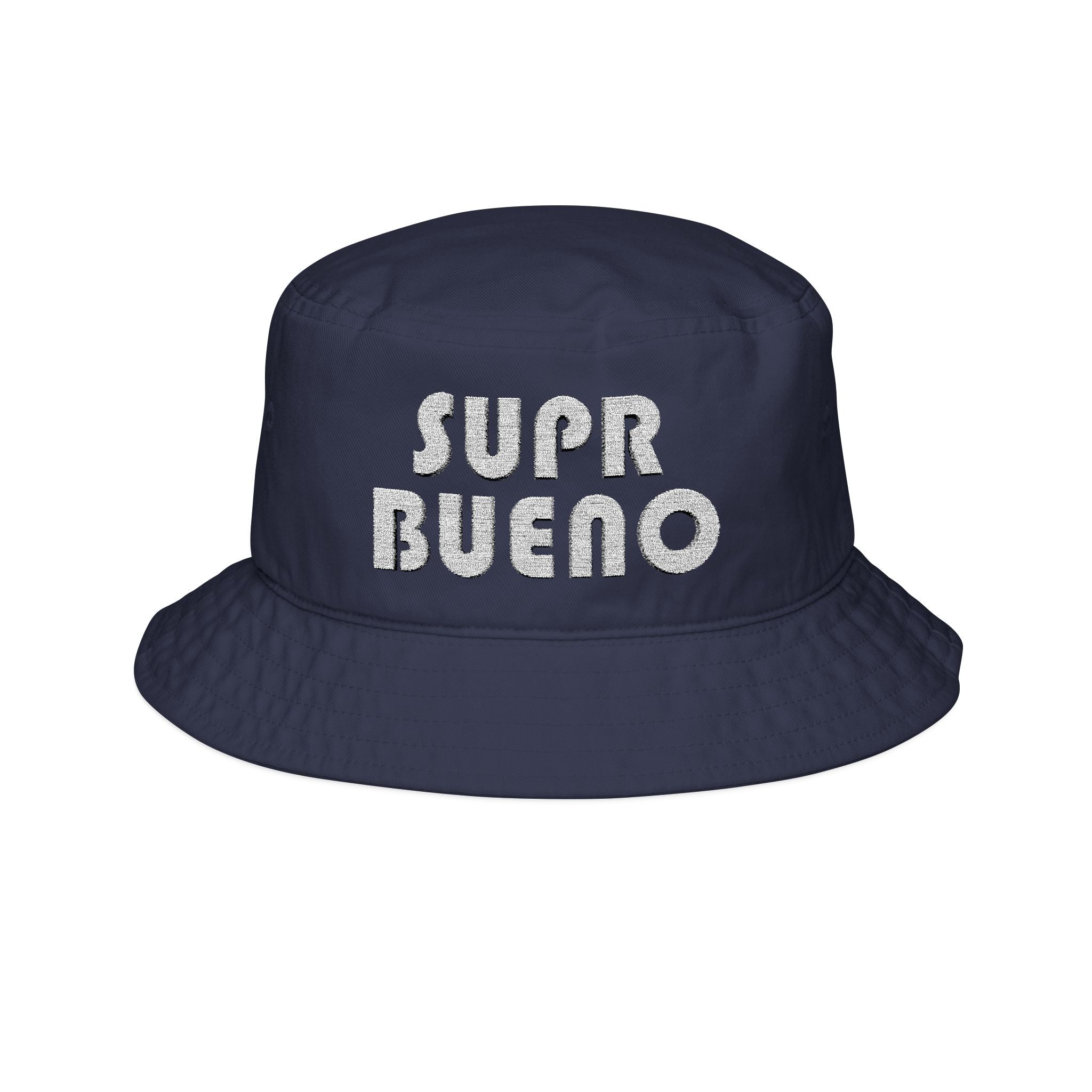 Blue Embroidered Bucket Hat