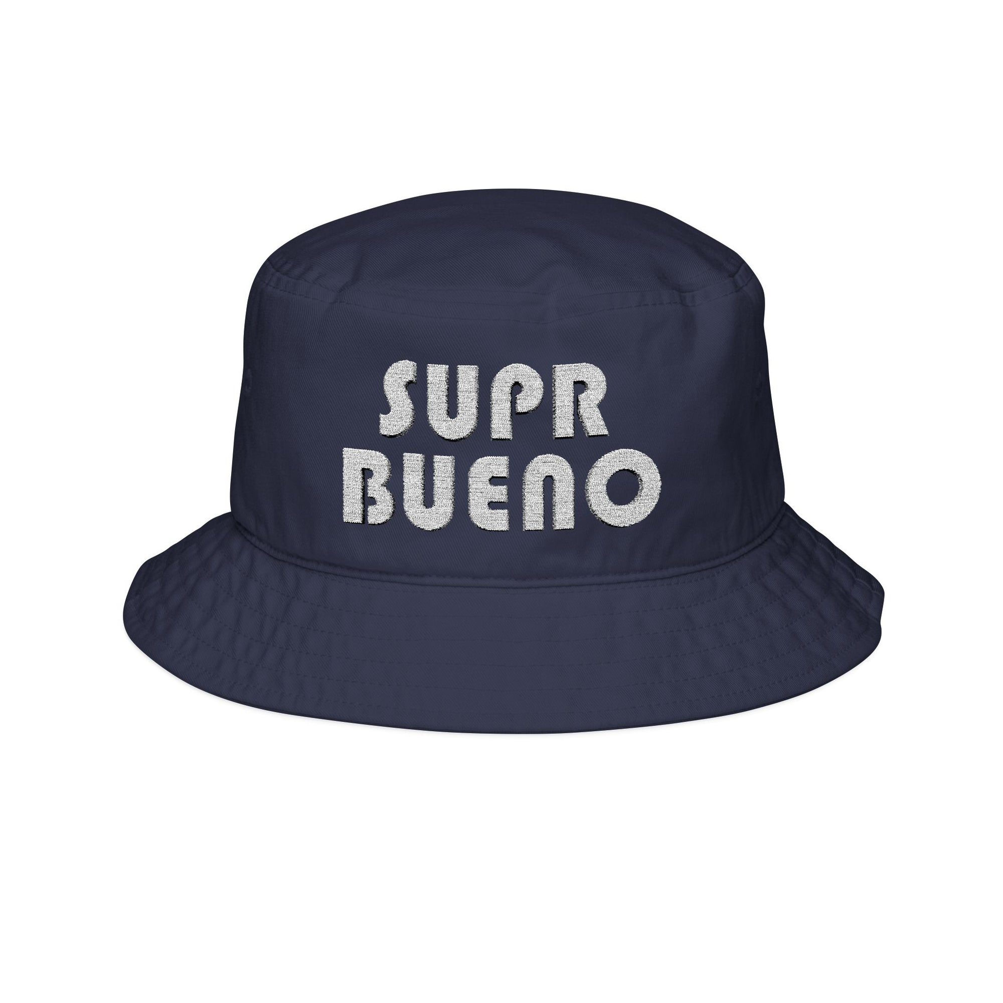 Blue Embroidered Bucket Hat